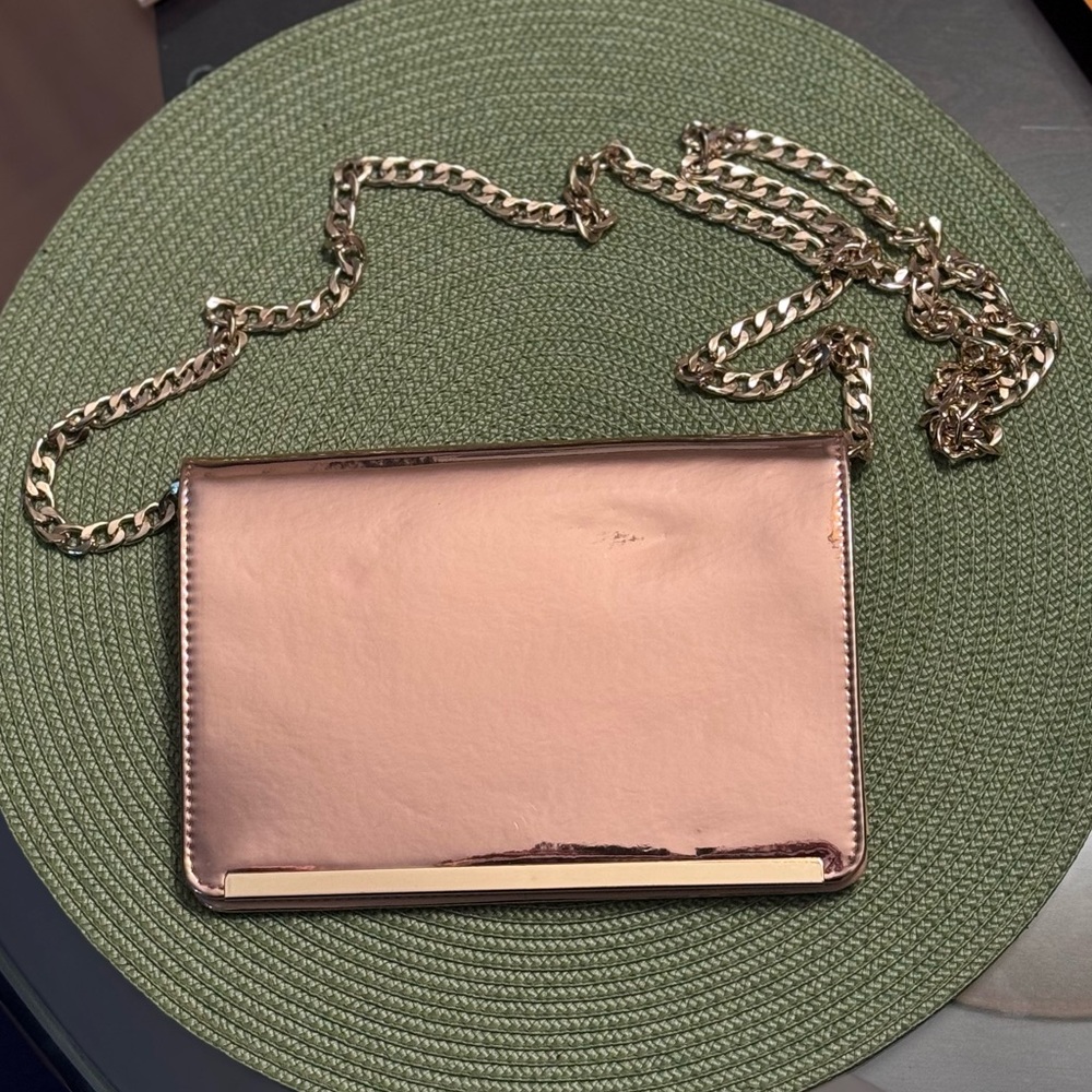 Elegant Rose Gold Chain Clutch Mossimo